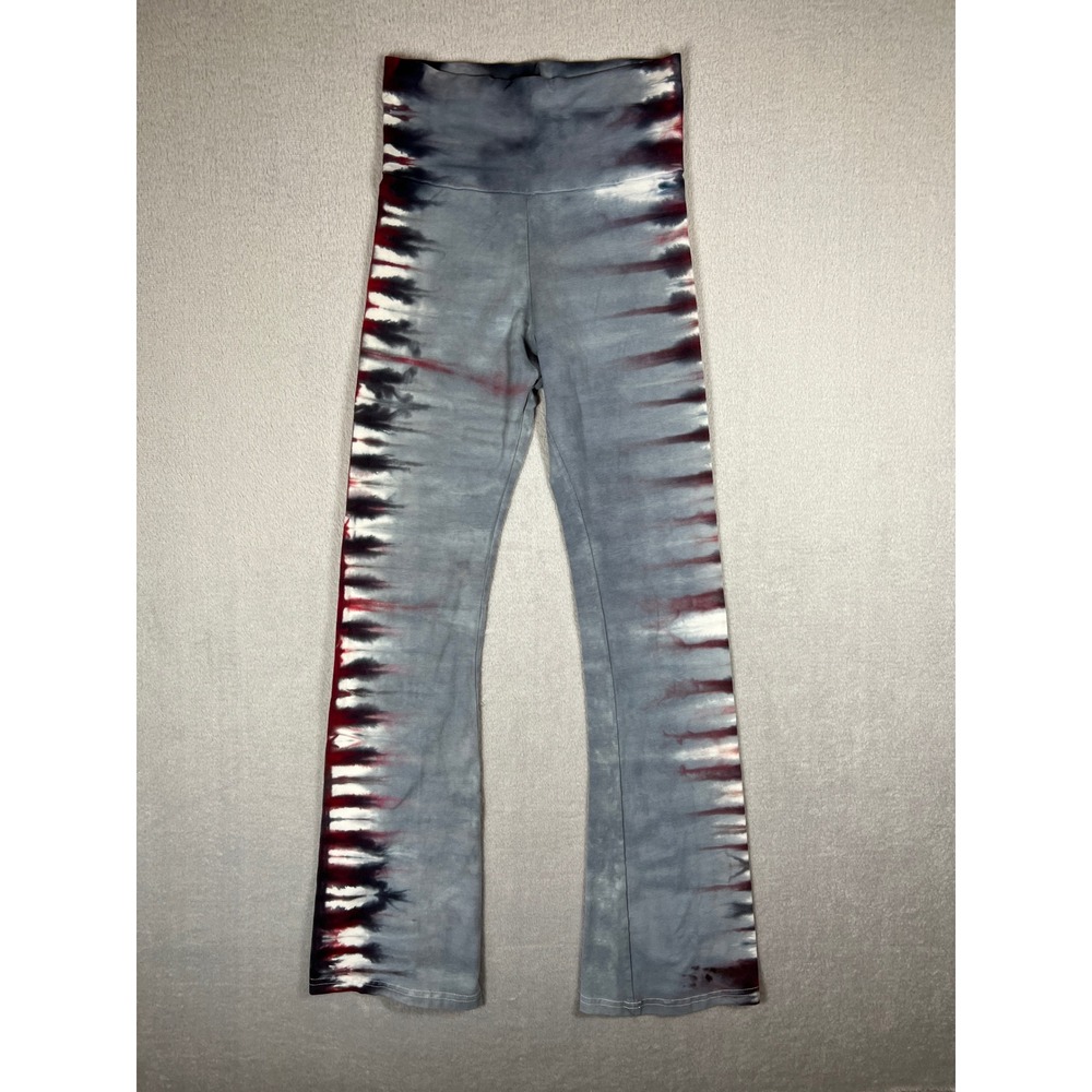 American Apparel Tie Dye Flare Leggings Grey High Waist Yoga Pants XS